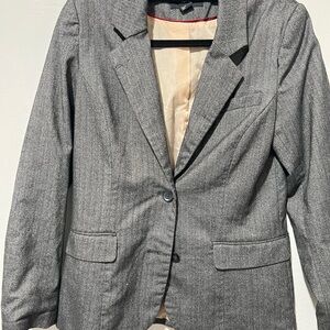 H&M Black and White Herringbone Blazer